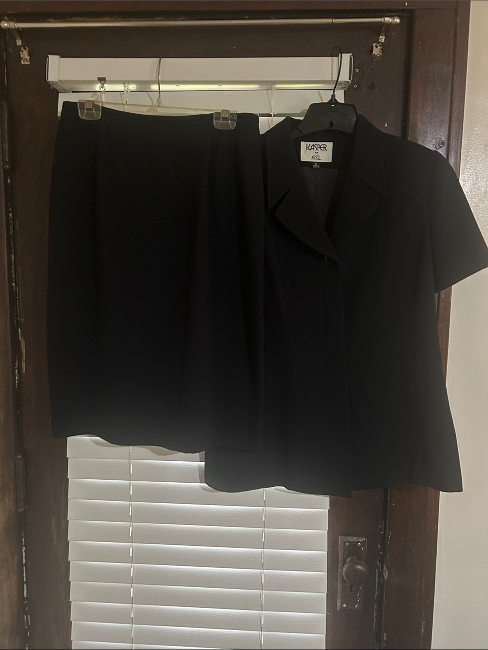 Kasper Navy Women's Pencil Skirt - Sleek Professional Style and matching blazer